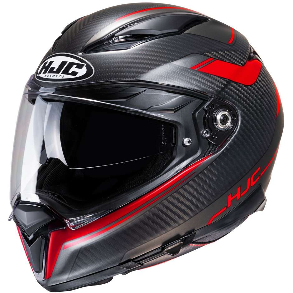 Integral Motorcycle Helmet Hjc F70 CARBON UBIS MC1SF Matt Black Red