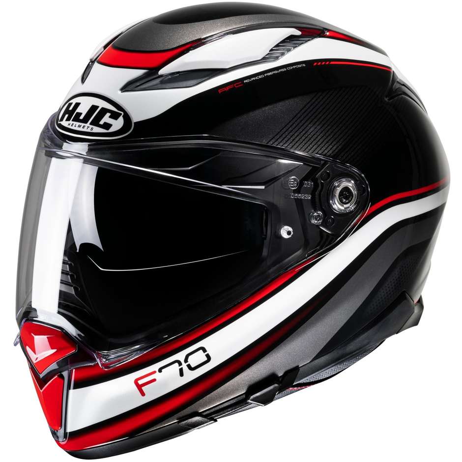 Integral Motorcycle Helmet Hjc F70 DIWEN MC1 Black White Red