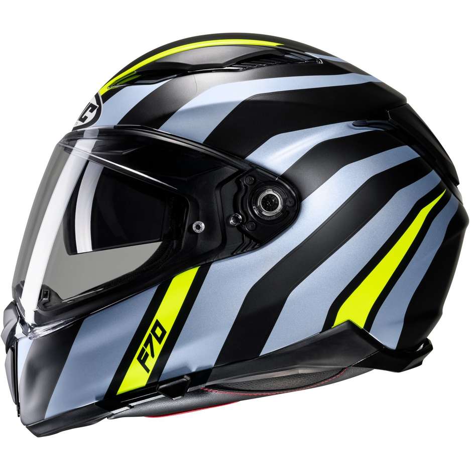 Integral Motorcycle Helmet Hjc F70 GALLA MC3HSF Matt Black Fluo Yellow