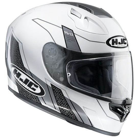Integral motorcycle helmet HJC FG-17 Zodd Black White MC-10