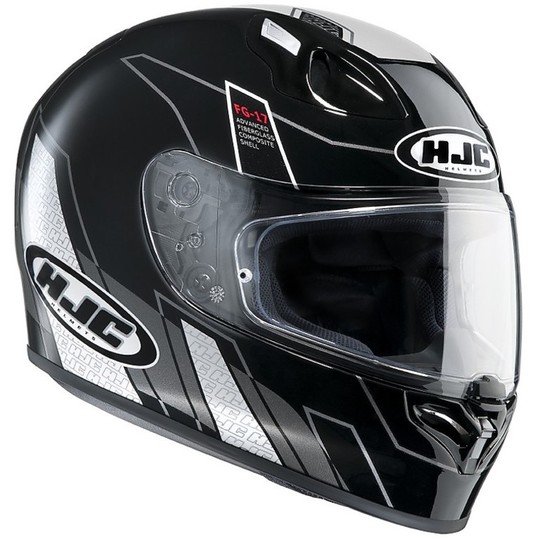 Integral motorcycle helmet HJC FG-17 Zodd Black White MC-5