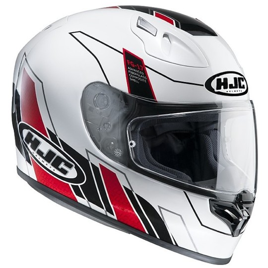 Integral motorcycle helmet HJC FG-17 Zodd Black White Red MC-1