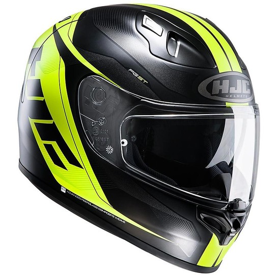 Integral Motorcycle Helmet HJC FG-ST Double Visor Chrono MC-4SHF Black Yellow