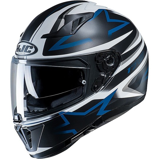 Integral Motorcycle Helmet HJC I70 Double Visor Cravia MC2SF White Blue