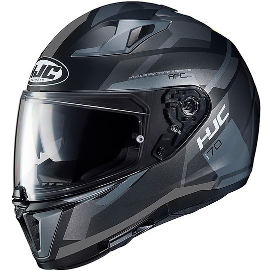 Integral Motorcycle Helmet HJC I70 Double Visor Elim MC5SF Black Gray