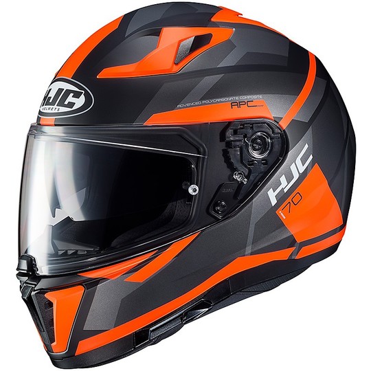 Integral Motorcycle Helmet HJC I70 Double Visor Elim MC6HSF Black Orange