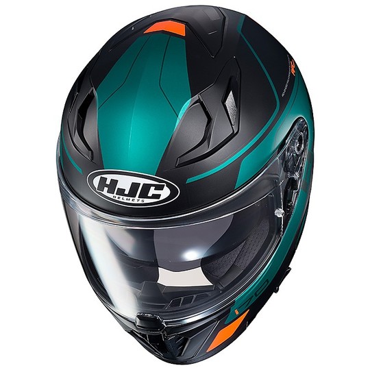 Integral Motorcycle Helmet HJC I70 Double Visor Karon MC10 White Yellow Fluo