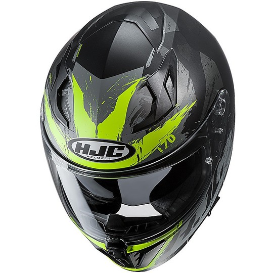 Integral Motorcycle Helmet HJC I70 Double Visor Rias MC4HSF Black Yellow