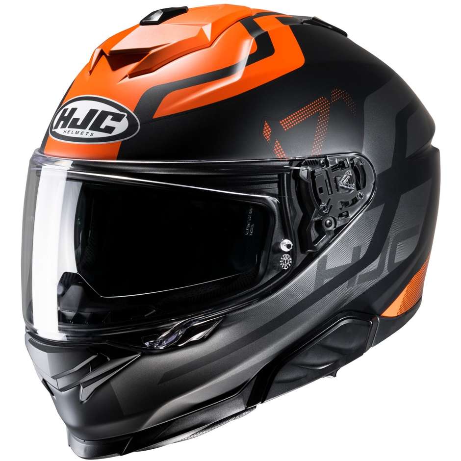 Integral Motorcycle Helmet Hjc i71 ENTA MC7SF Matt Black Orange