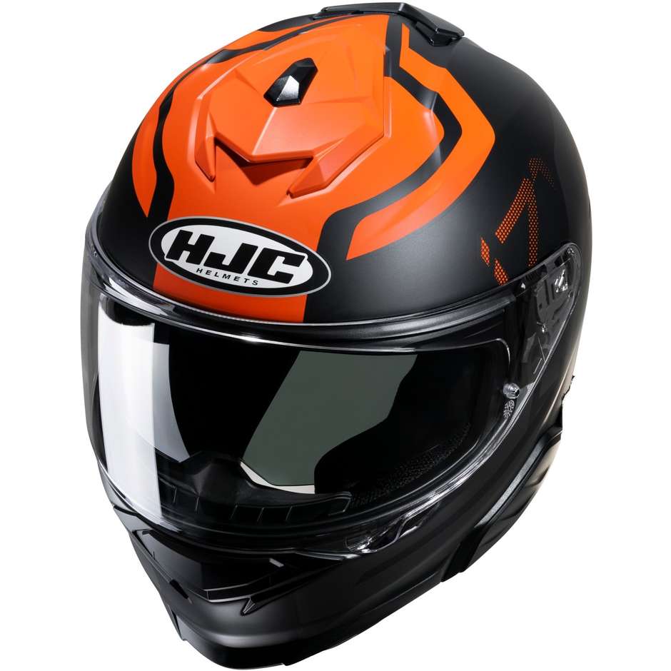 Integral Motorcycle Helmet Hjc i71 ENTA MC7SF Matt Black Orange