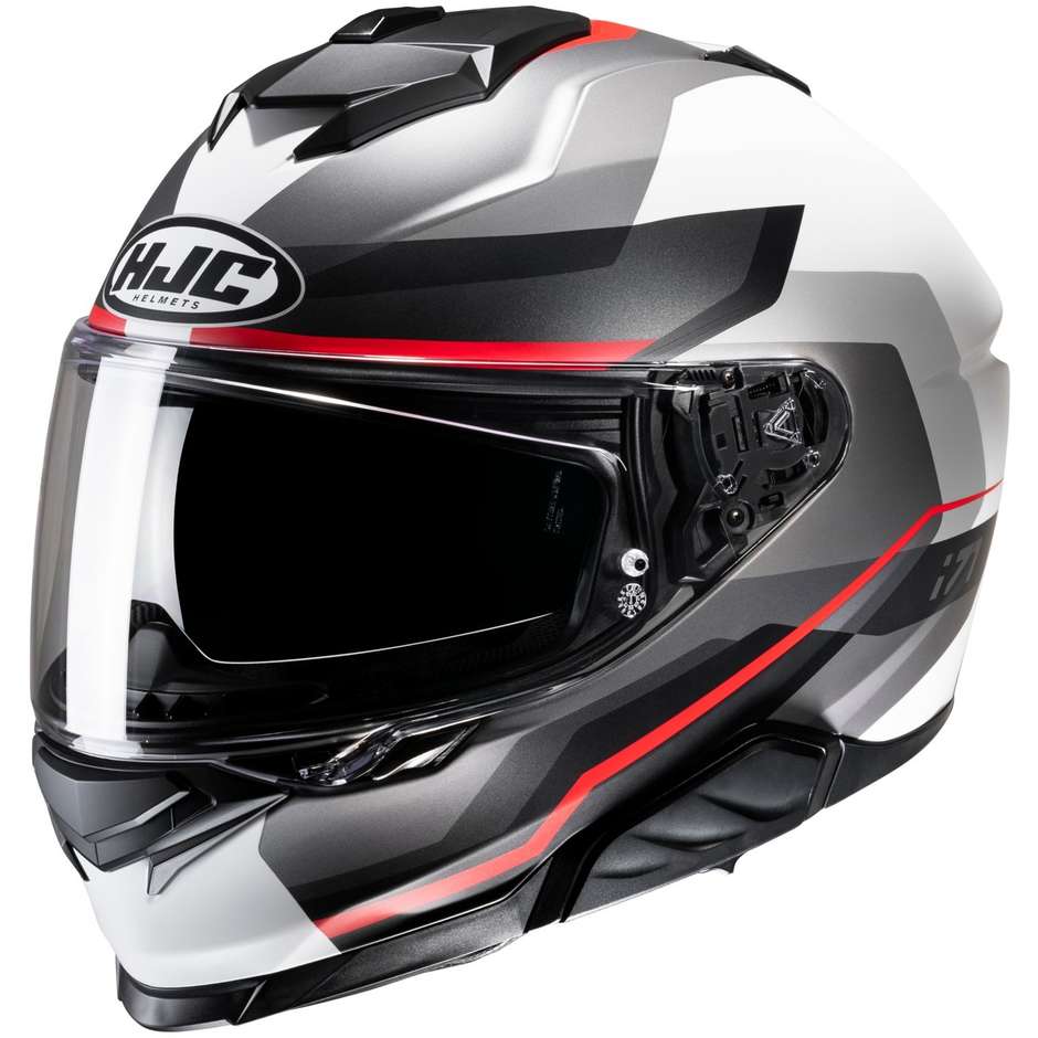 Integral Motorcycle Helmet Hjc i71 NIOR MC1SF White Matt Black Red