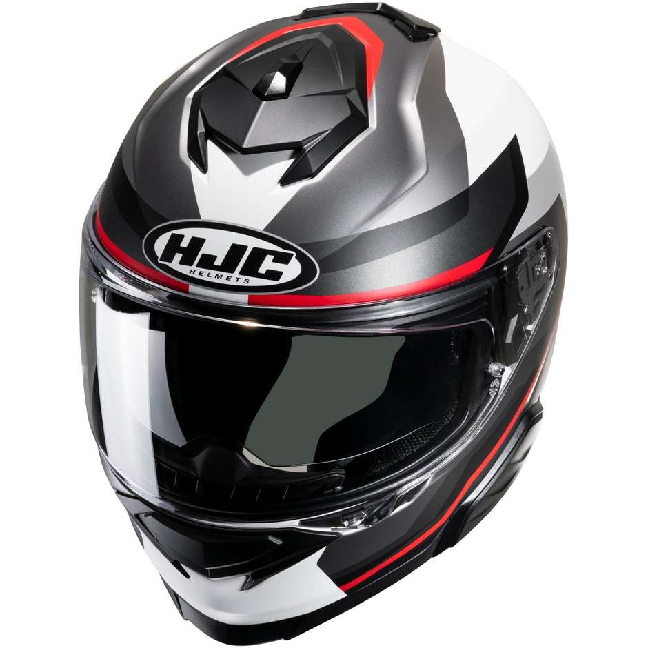 Integral Motorcycle Helmet Hjc i71 NIOR MC1SF White Matt Black Red