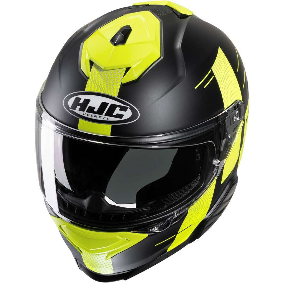 Integral Motorcycle Helmet Hjc i71 PEKA MC3HSF Matt Black Fluo Yellow