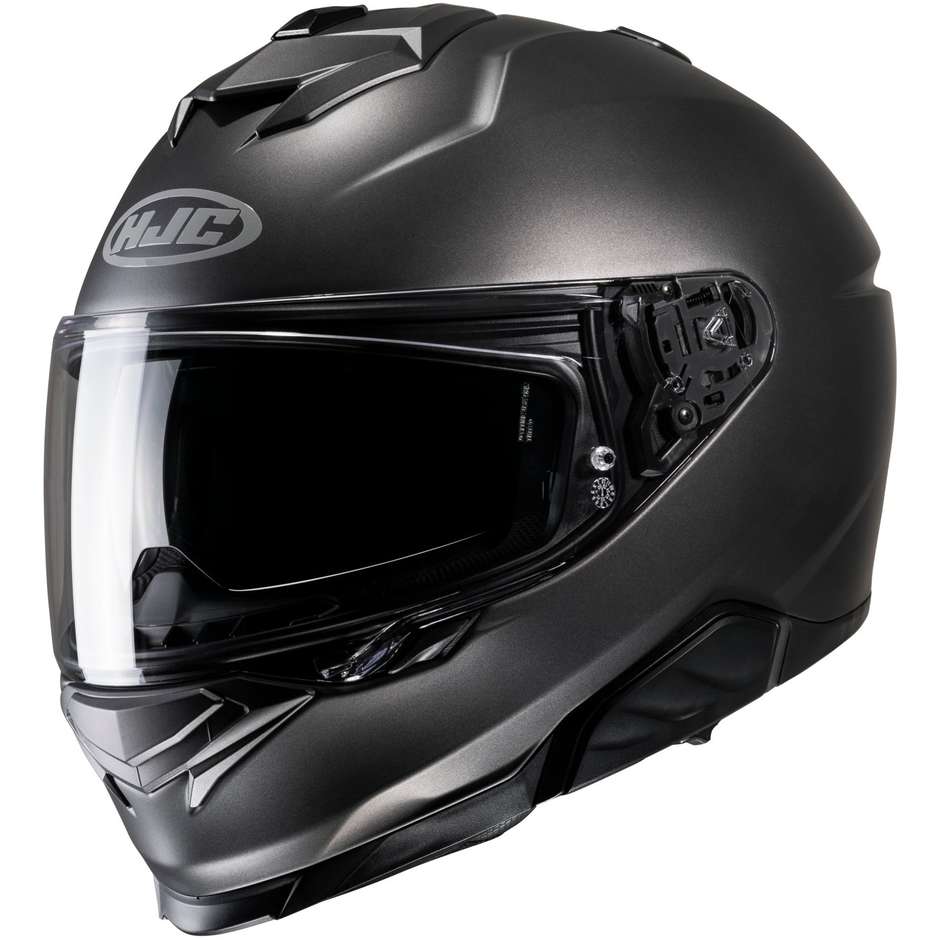 Integral Motorcycle Helmet Hjc i71 Semi Opaque Titanium
