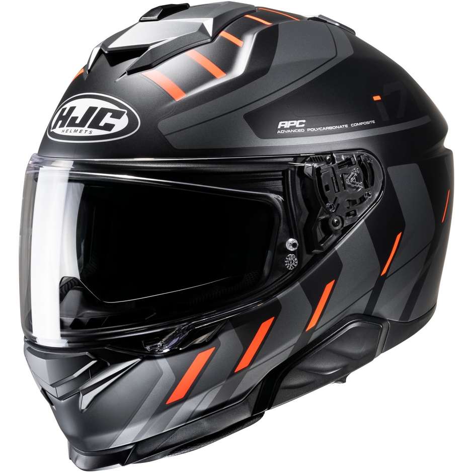 Integral Motorcycle Helmet Hjc i71 SIMO MC6HSF Matt Black Orange