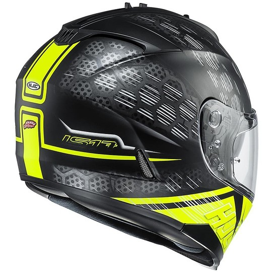 Integral Motorcycle Helmet HJC IS17 Double Visor Enver MC-4HSF Black Yellow