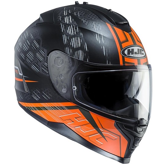 Integral Motorcycle Helmet HJC IS17 Double Visor Enver MC-6HSF Black Orange