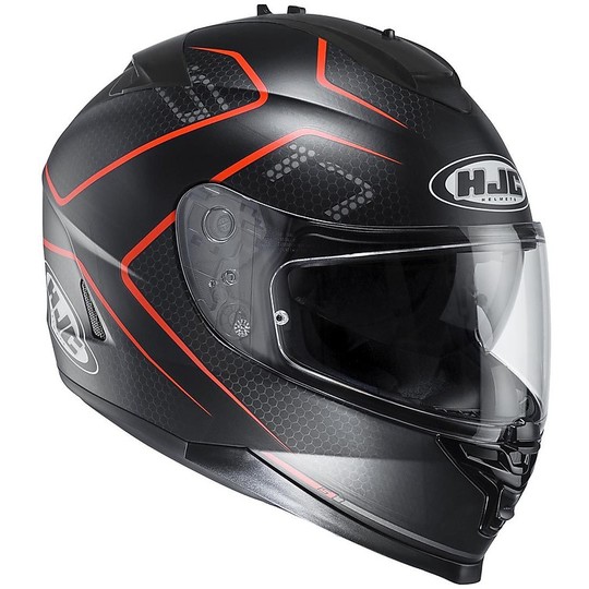 Integral Motorcycle Helmet HJC IS17 Double Visor Lank MC-1SF Black Orange