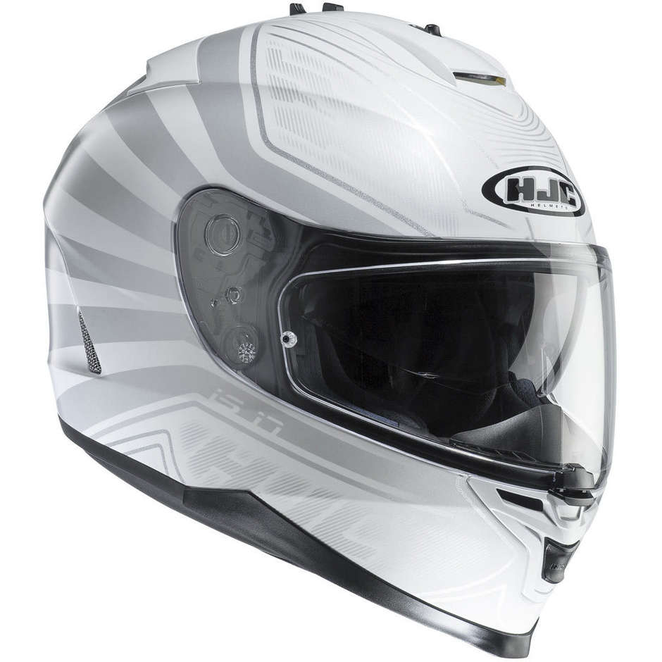 Integral Motorcycle Helmet HJC IS17 Double Visor Ordin MC-10 White