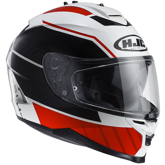 Integral Motorcycle Helmet HJC IS17 Double Visor tridents MC-1 White Red
