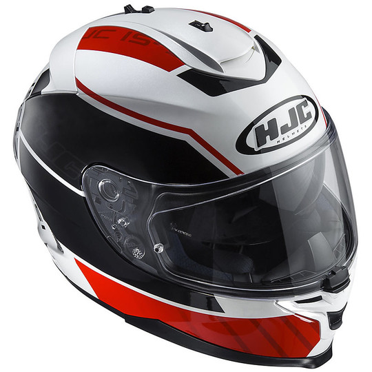 Integral Motorcycle Helmet HJC IS17 Double Visor tridents MC-1 White Red