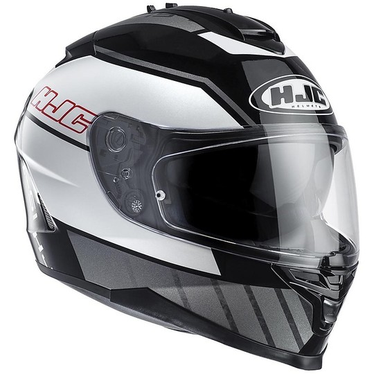 Integral Motorcycle Helmet HJC IS17 Double Visor tridents MC-5 White Grey