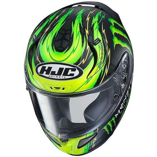 Integral Motorcycle Helmet HJC RPHA 11 Cal CRUTCHLOW Replica MC4HSF Black Green