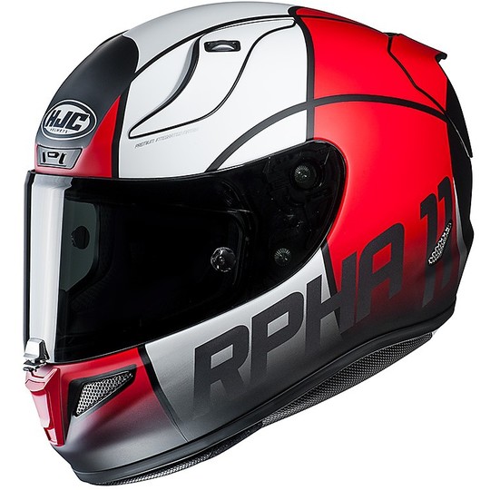 Integral Motorcycle Helmet Hjc RPHA 11 Quintain MC1SF Red White