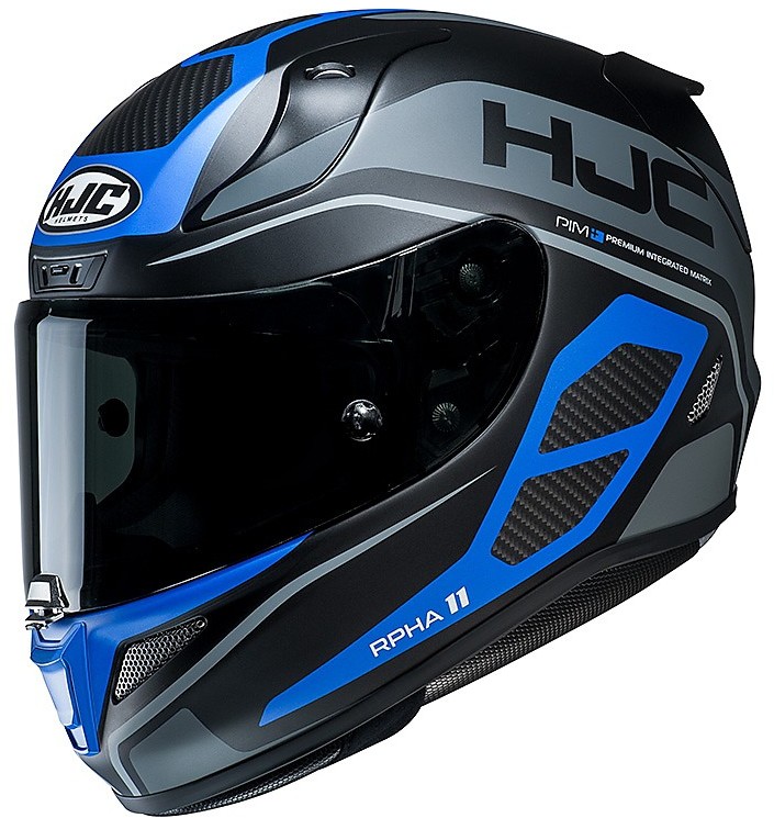 Integral Motorcycle Helmet Hjc RPHA 11 Saravo MC2SF Black Blue For Sale Online Outletmoto.eu