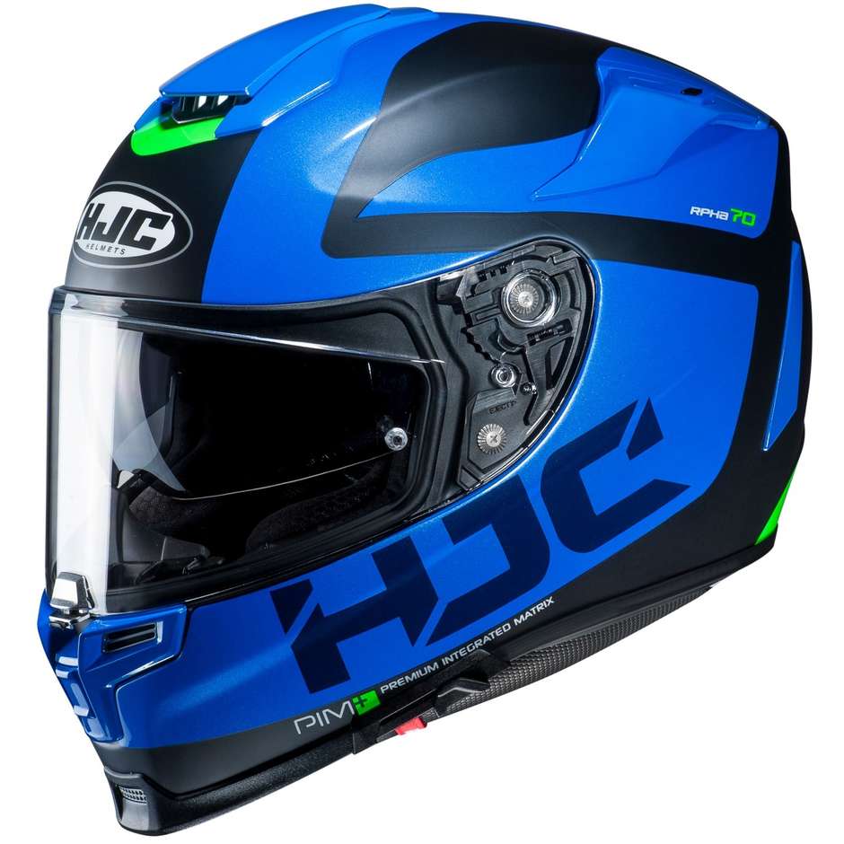 Integral motorcycle helmet Hjc RPHA 70 double visor Balius MC10SF Black Blue