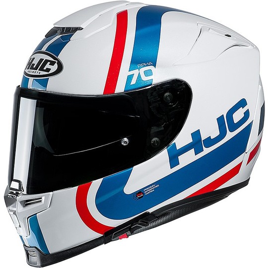 Integral motorcycle helmet Hjc RPHA 70 double visor Gaon MC21 White Blue