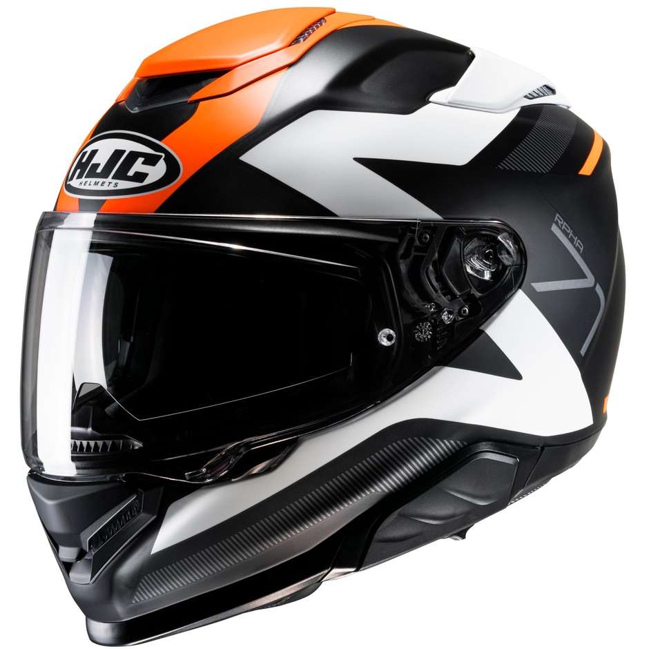 Integral Motorcycle Helmet Hjc RPHA 71 FIN MC7SF Matt Black Orange