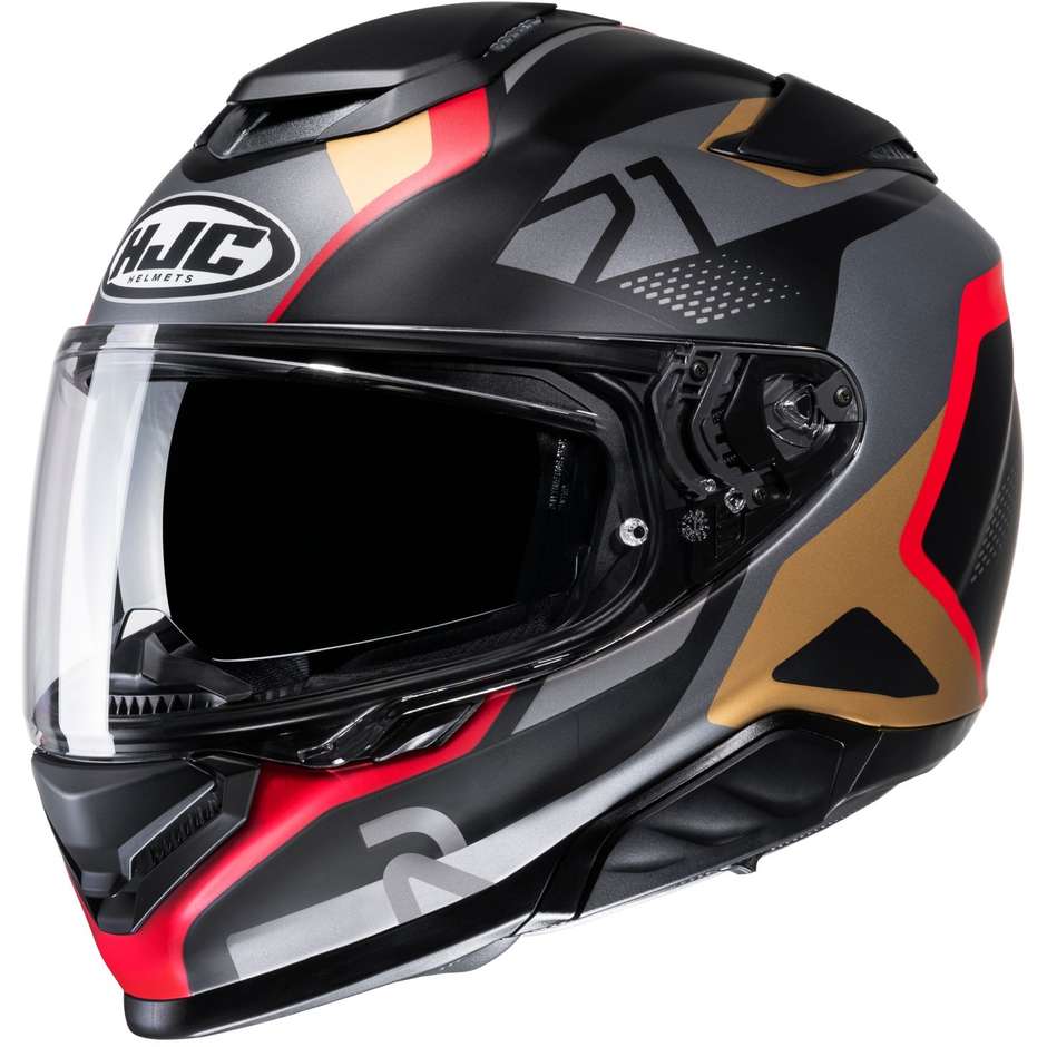 Integral Motorcycle Helmet Hjc RPHA 71 HAPEL MC1SF Gray Red Gold Opaque