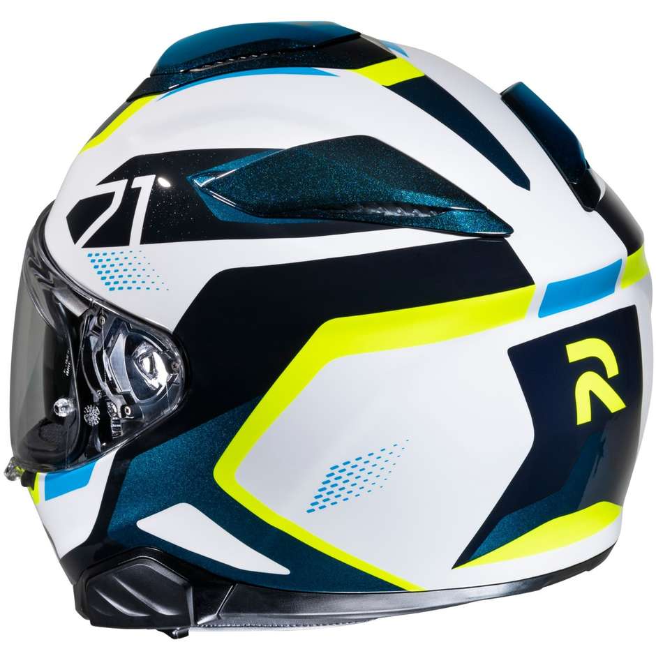Integral Motorcycle Helmet Hjc RPHA 71 HAPEL MC3H White Blue Yellow Fluo