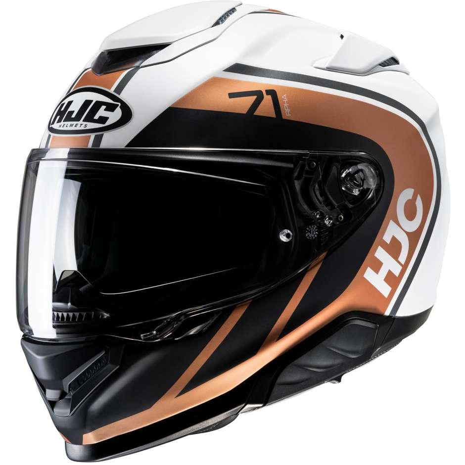 Integral Motorcycle Helmet Hjc RPHA 71 MAPOS MC9SF White Gold Opaque