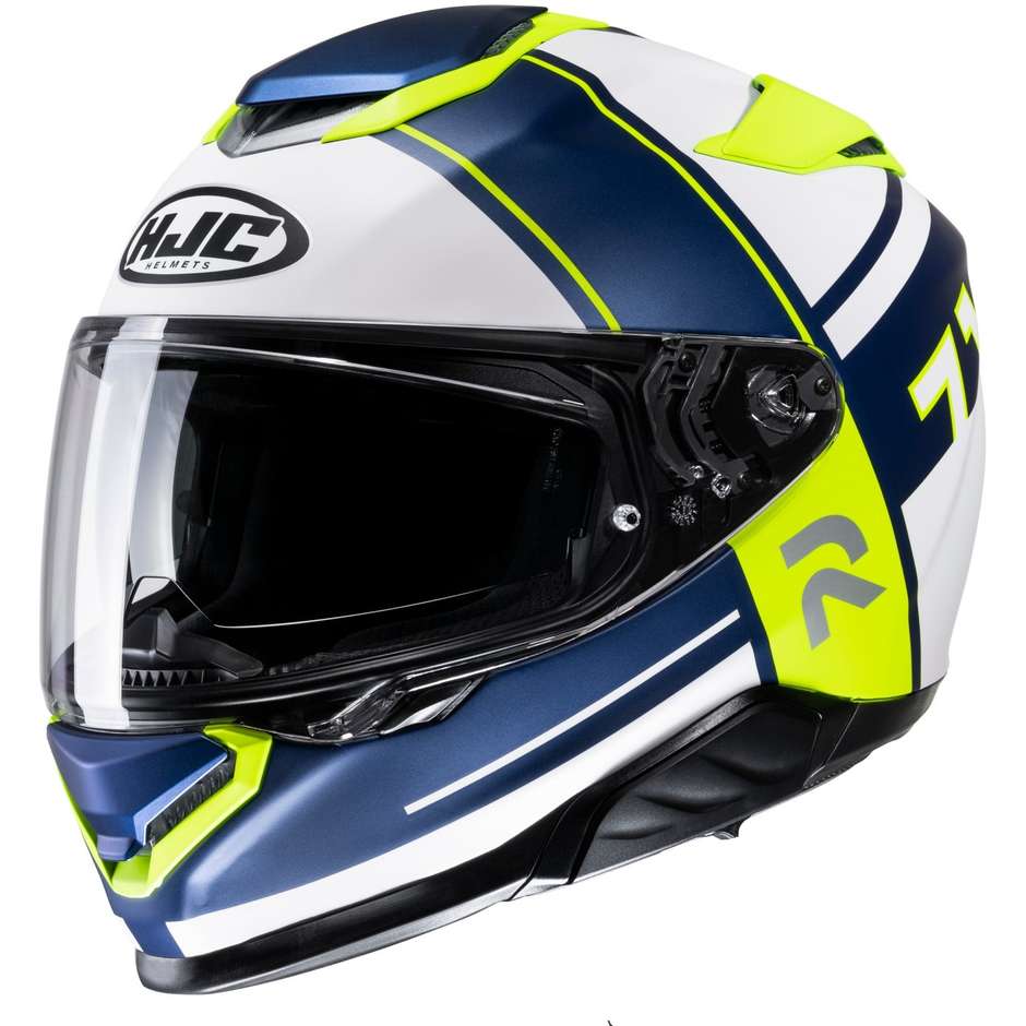 Integral Motorcycle Helmet Hjc RPHA 71 ZECHA MC3HSF White Blue Yellow Opaque