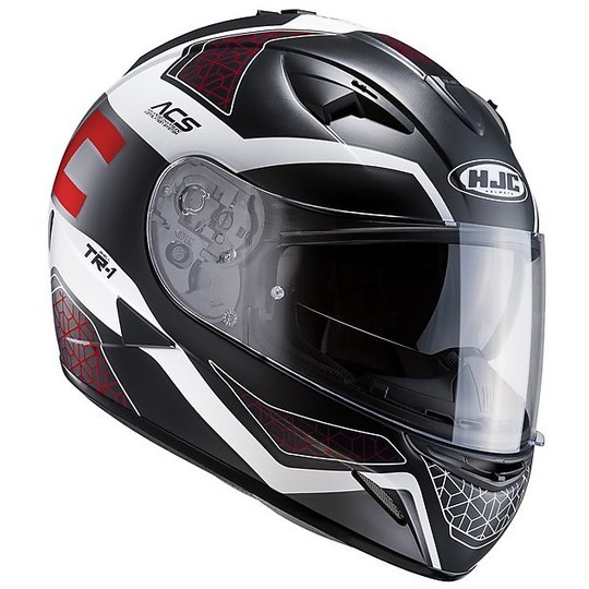 Integral Motorcycle Helmet HJC TR-1 Tholos MC1SF Black White Red