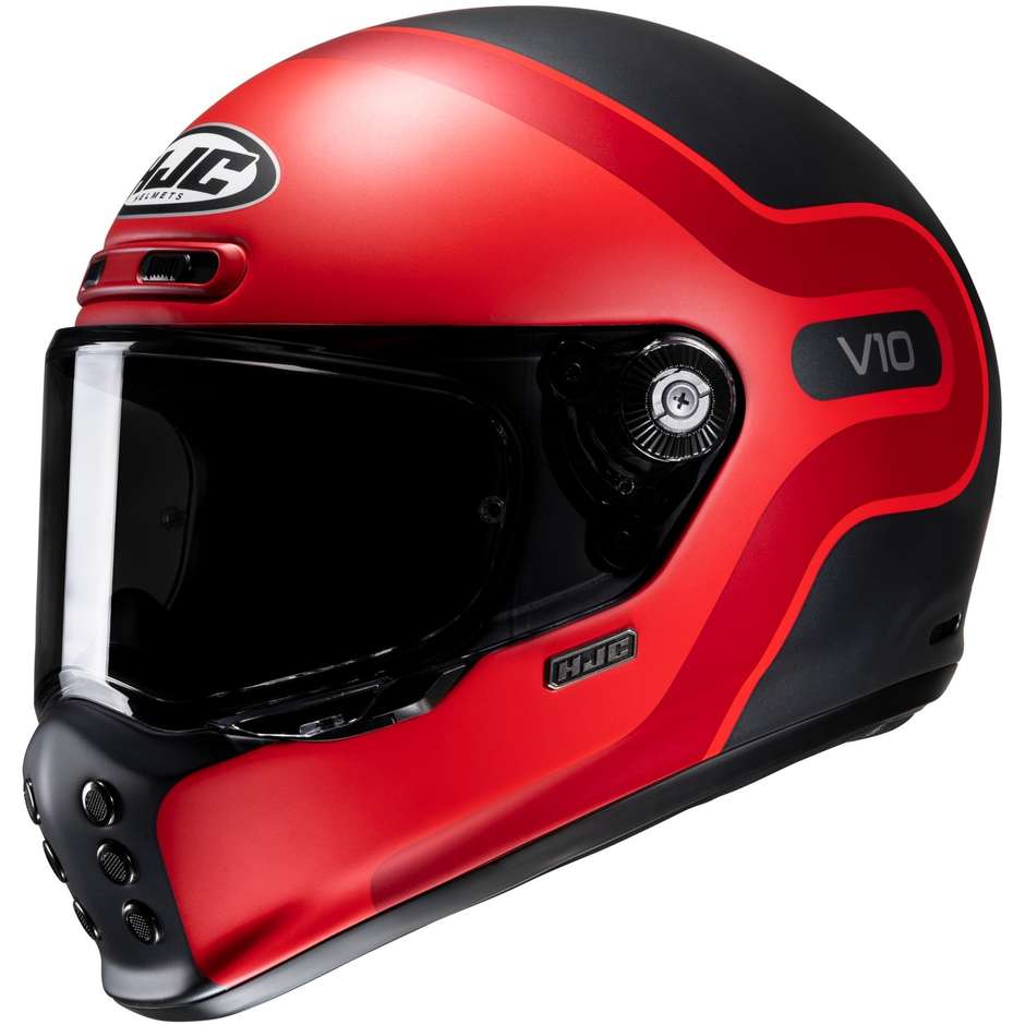 Integral Motorcycle Helmet Hjc V10 GRAPE MC1SF Matt Black Red