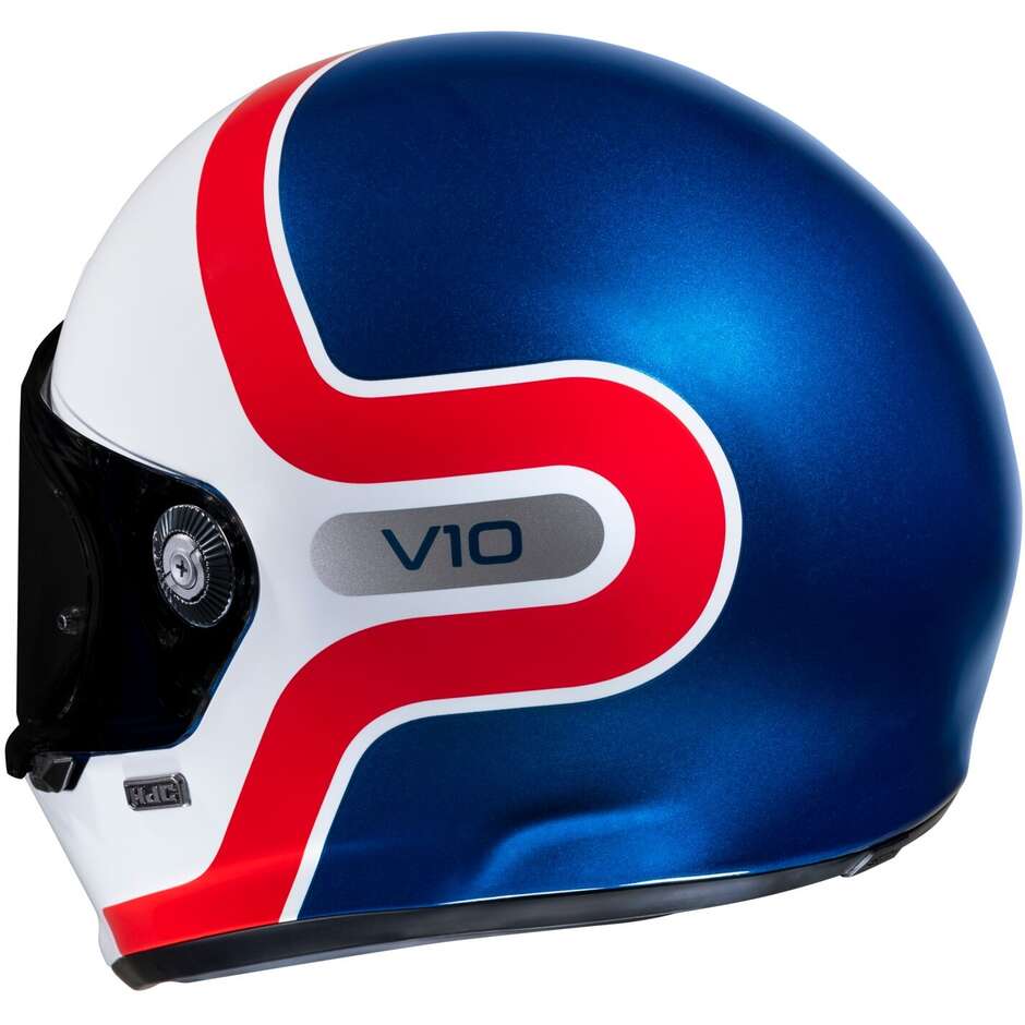 Integral Motorcycle Helmet Hjc V10 GRAPE MC21 White Blue Red