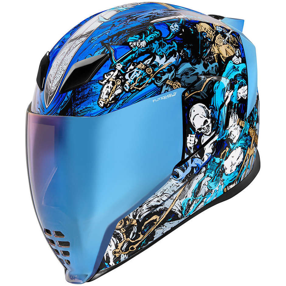 Integral Motorcycle Helmet Icon AIRFLITE 4HORSEMEN Blue