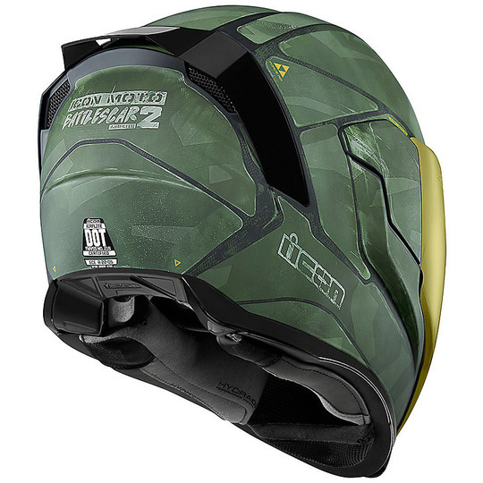 Integral Motorcycle Helmet Icon AIRFLITE Battlescar 2 Green