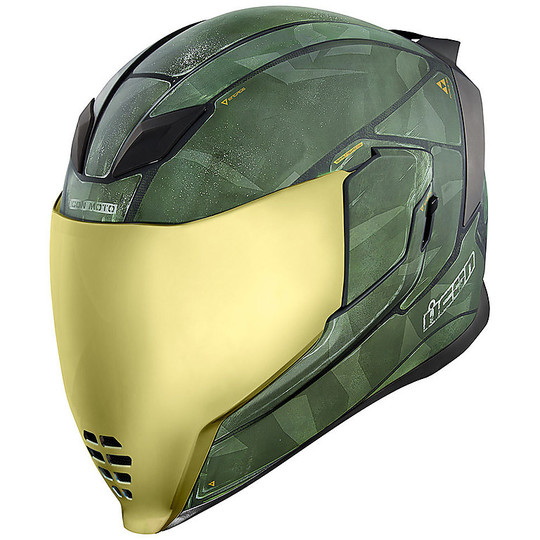 Integral Motorcycle Helmet Icon AIRFLITE Battlescar 2 Green