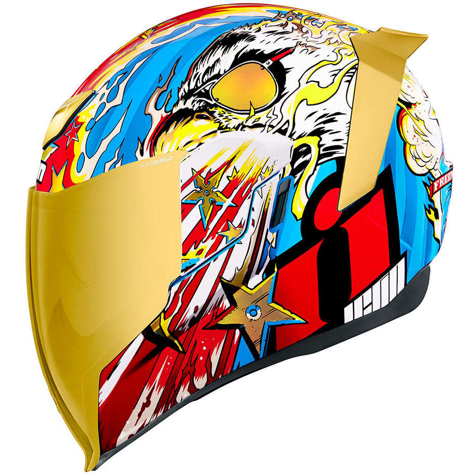 Integral Motorcycle Helmet Icon AIRFLITE FREEDOM SPITTER Gold