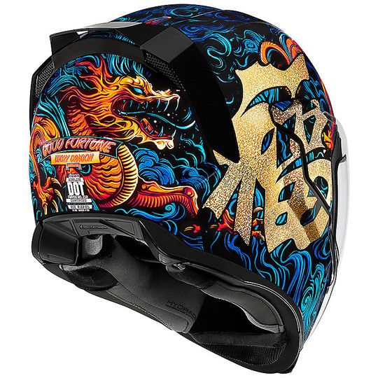 Integral Motorcycle Helmet Icon AIRFLITE Good Fortune Blue