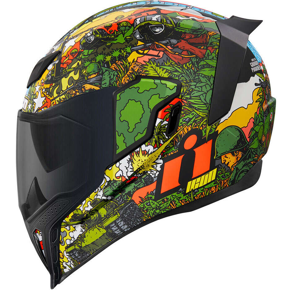 Integral Motorcycle Helmet Icon AIRFLITE GROUNDPOUNDER Green