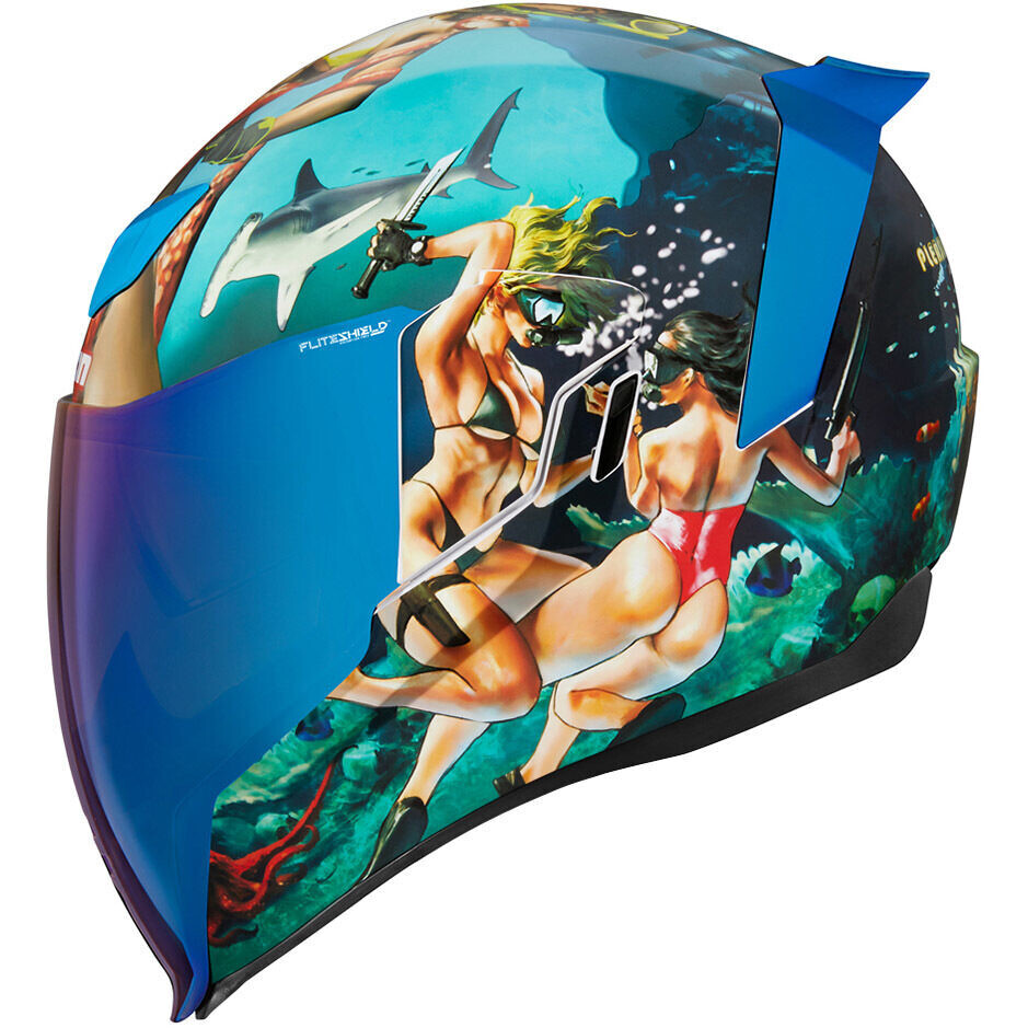Integral Motorcycle Helmet Icon AIRFLITE PLSURDME4 Blue