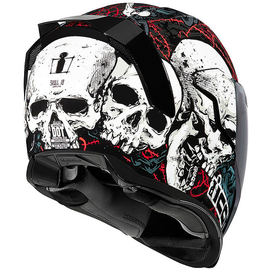 Integral Motorcycle Helmet Icon AIRFLITE Skull 18 Black