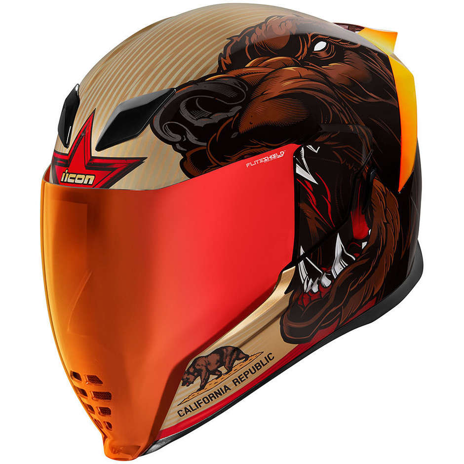 Integral Motorcycle Helmet Icon AIRFLITE URSA MAJOR Gold