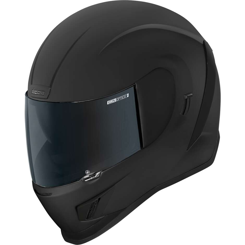 Integral Motorcycle Helmet Icon AIRFORM Dark Rubatone Black