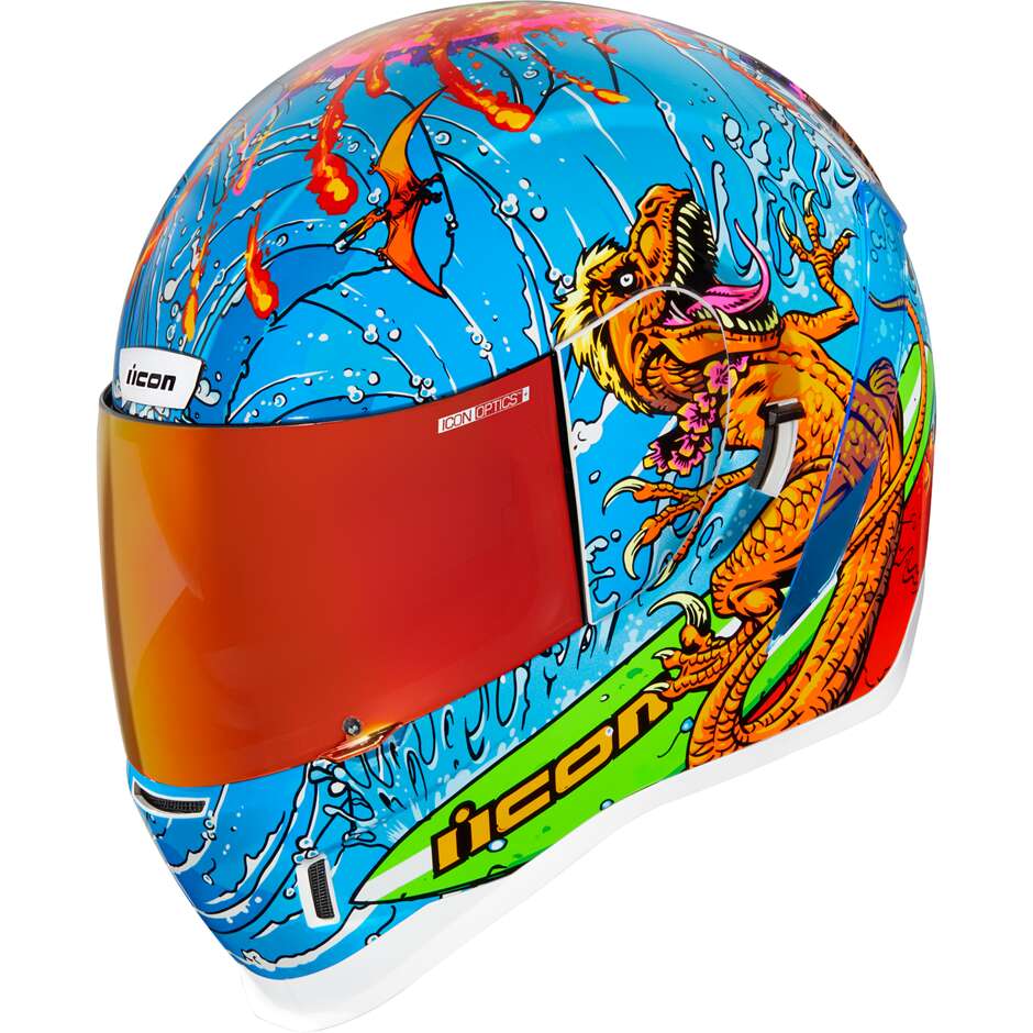 Integral Motorcycle Helmet Icon AIRFORM Dino Fury Blue